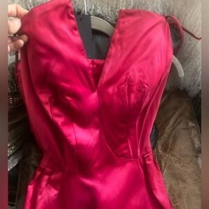 Gorg 50’s Red Vampire Pin up pointed bustier corset punk 80’s sex Vivienne dress